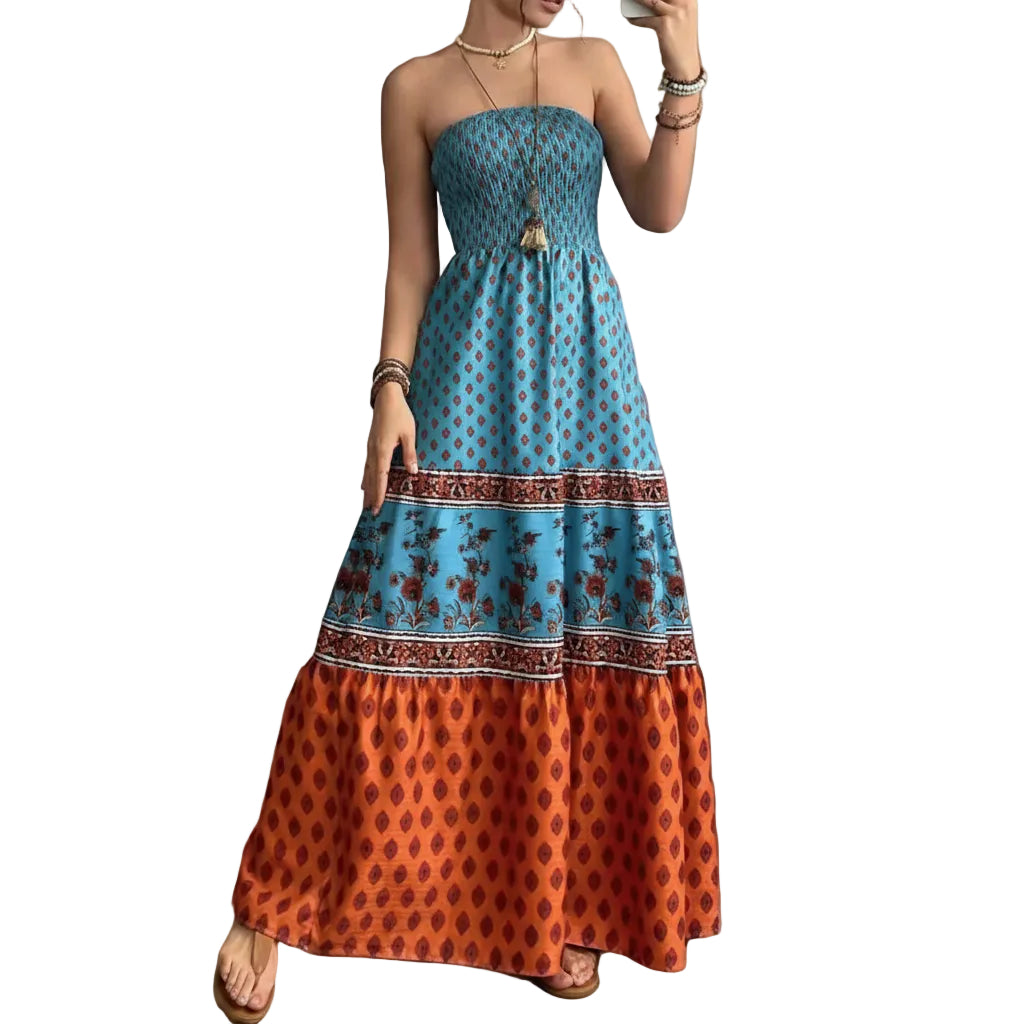 Women's apricot summer maxi dress