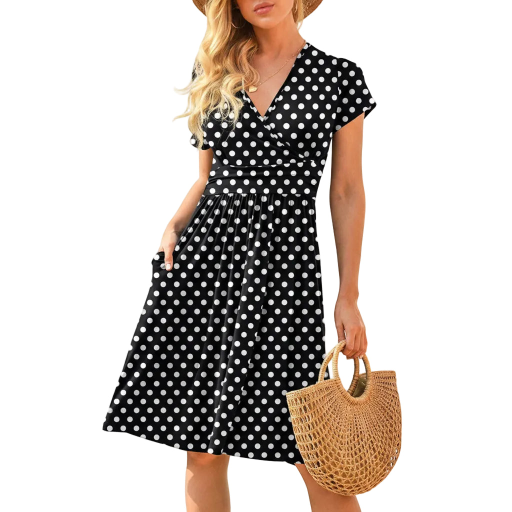 Women's black floral long sleeve dress