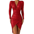 Women's British style printed slim midi dress front view