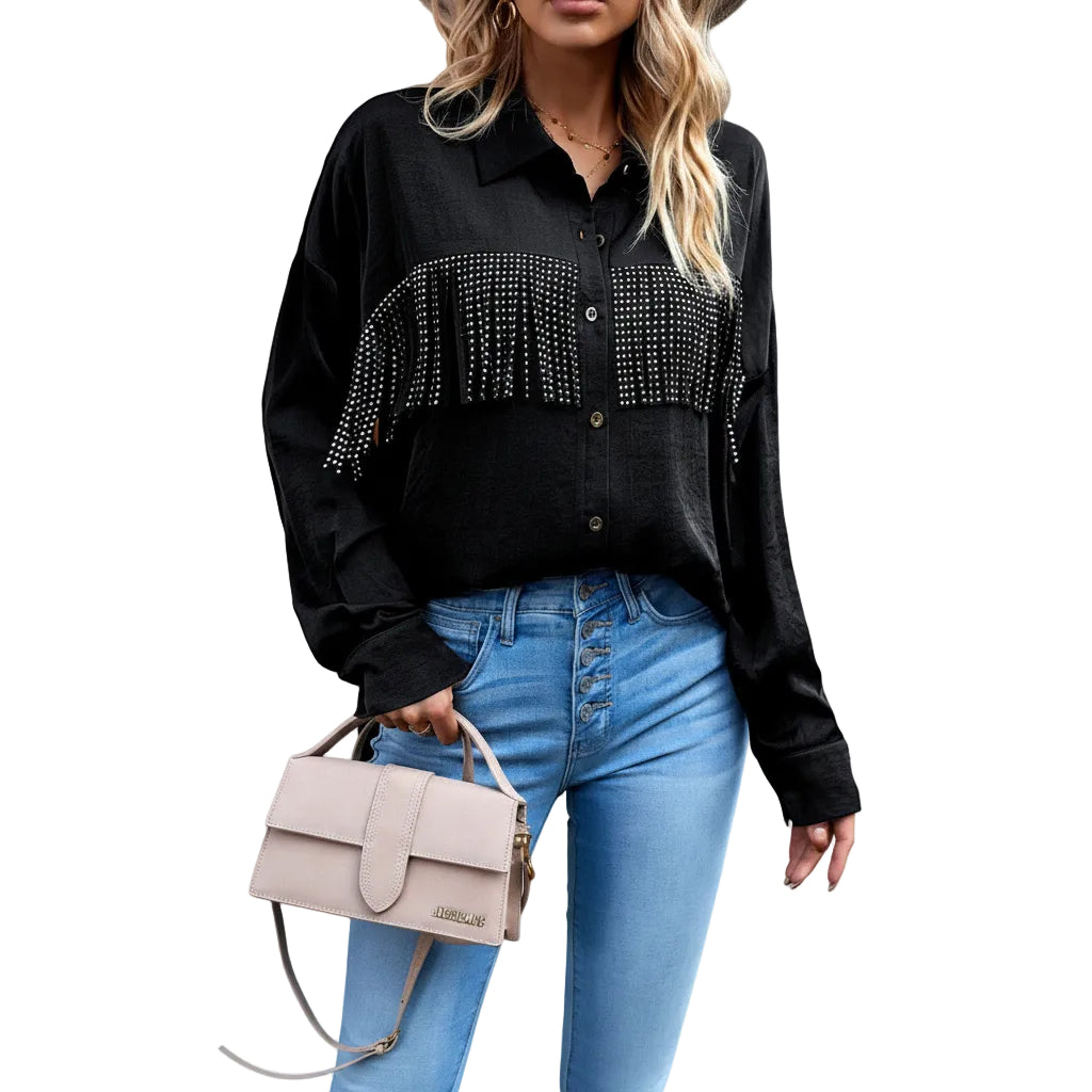 Women's business casual long sleeve blouse
