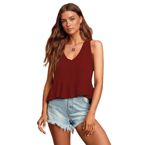 Women's casual sleeveless loose fit top