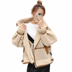 Women's camel corduroy jacket with loose fit