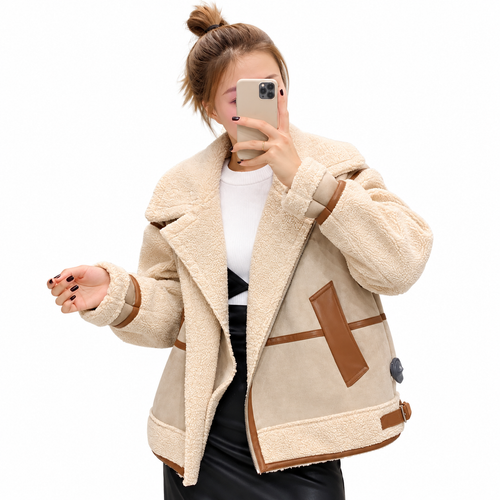 Front view of women's corduroy jacket