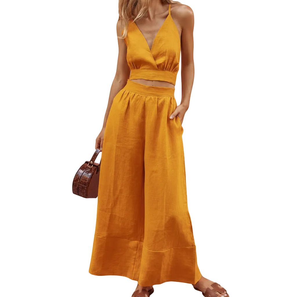 Women's cotton matching top and pants set