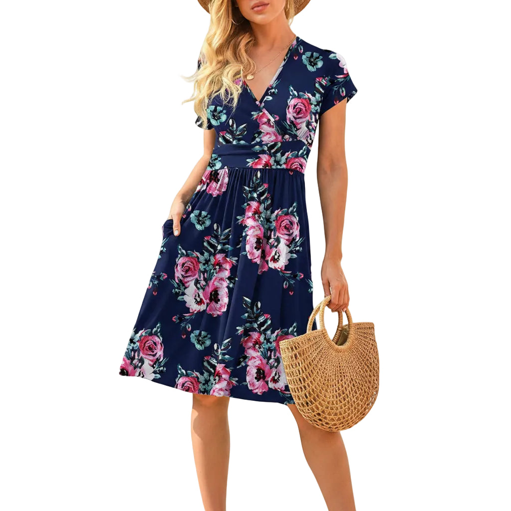 Women's dusty teal printed midi dress