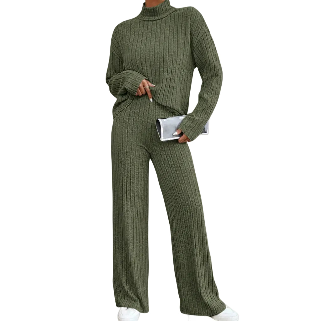 Women's casual gray knitwear two piece outfit