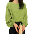 Women's high neck chiffon blouse front view