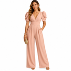 Women's black long tailored jumpsuit