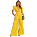 Women's red rose long tailored jumpsuit
