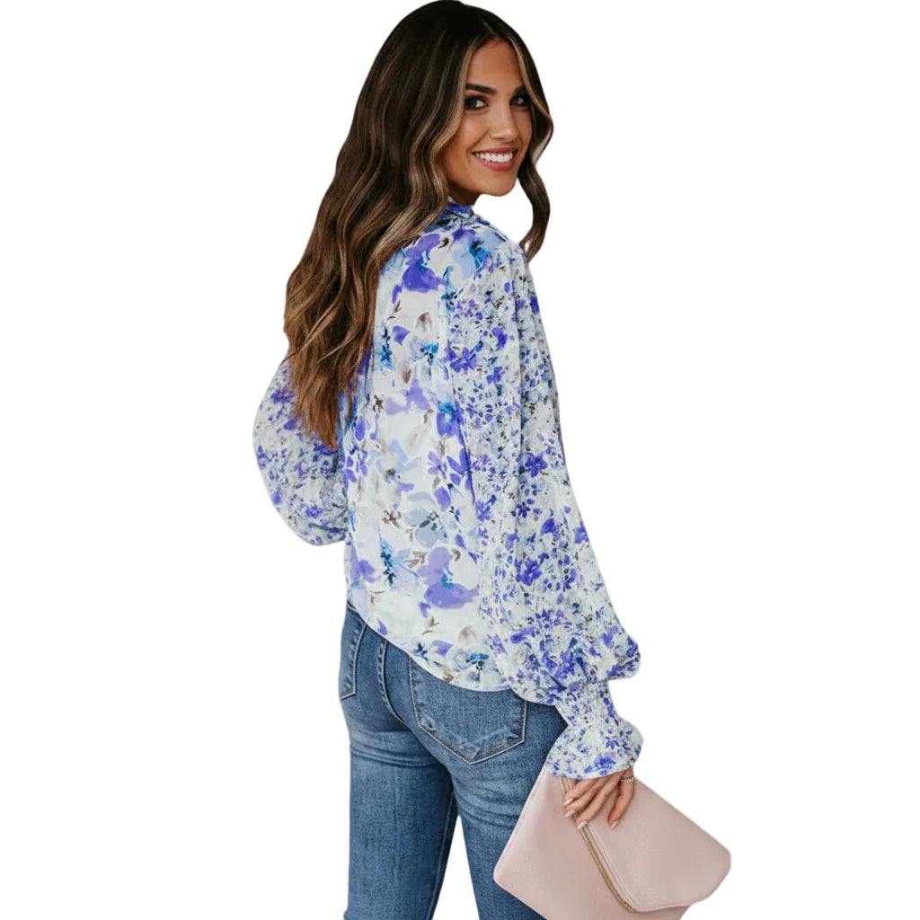 Women's loose fit floral print blouse