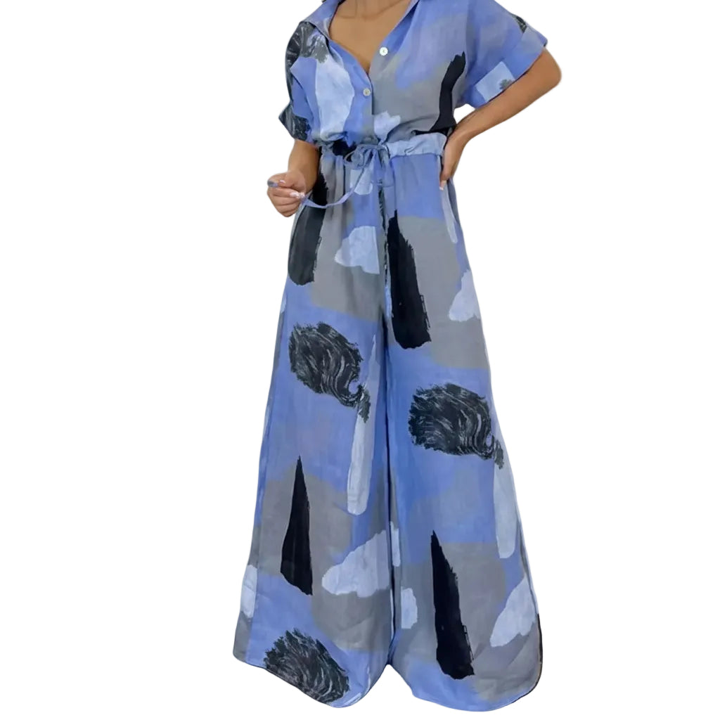 Women's loose fit printed one piece jumpsuit