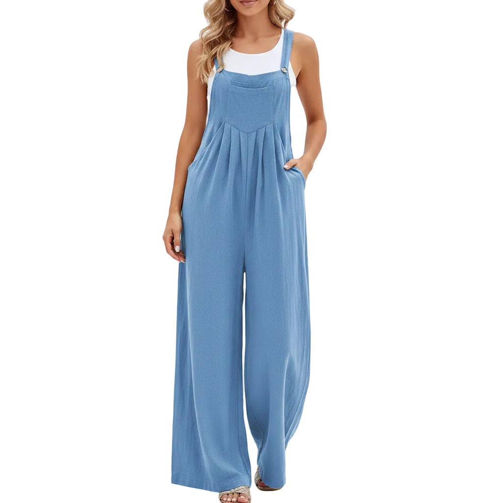 Women's loose fit overalls with functional pockets