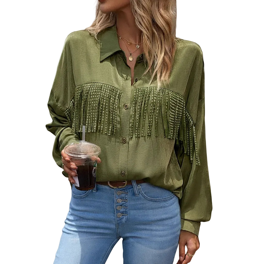 Women's elegant mid length blouse