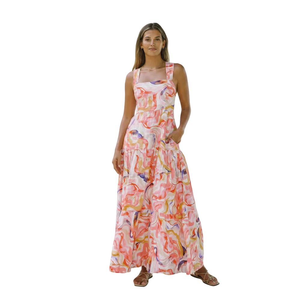 Women's sage green bohemian maxi dress