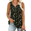Women's sleeveless loose fit mid length blouse front view