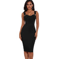 Women's spaghetti strap bodycon midi dress front view