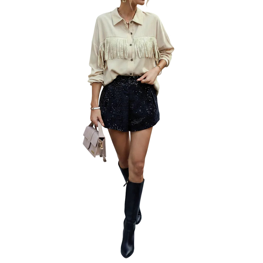 Women's blouse featuring stylish tassel details